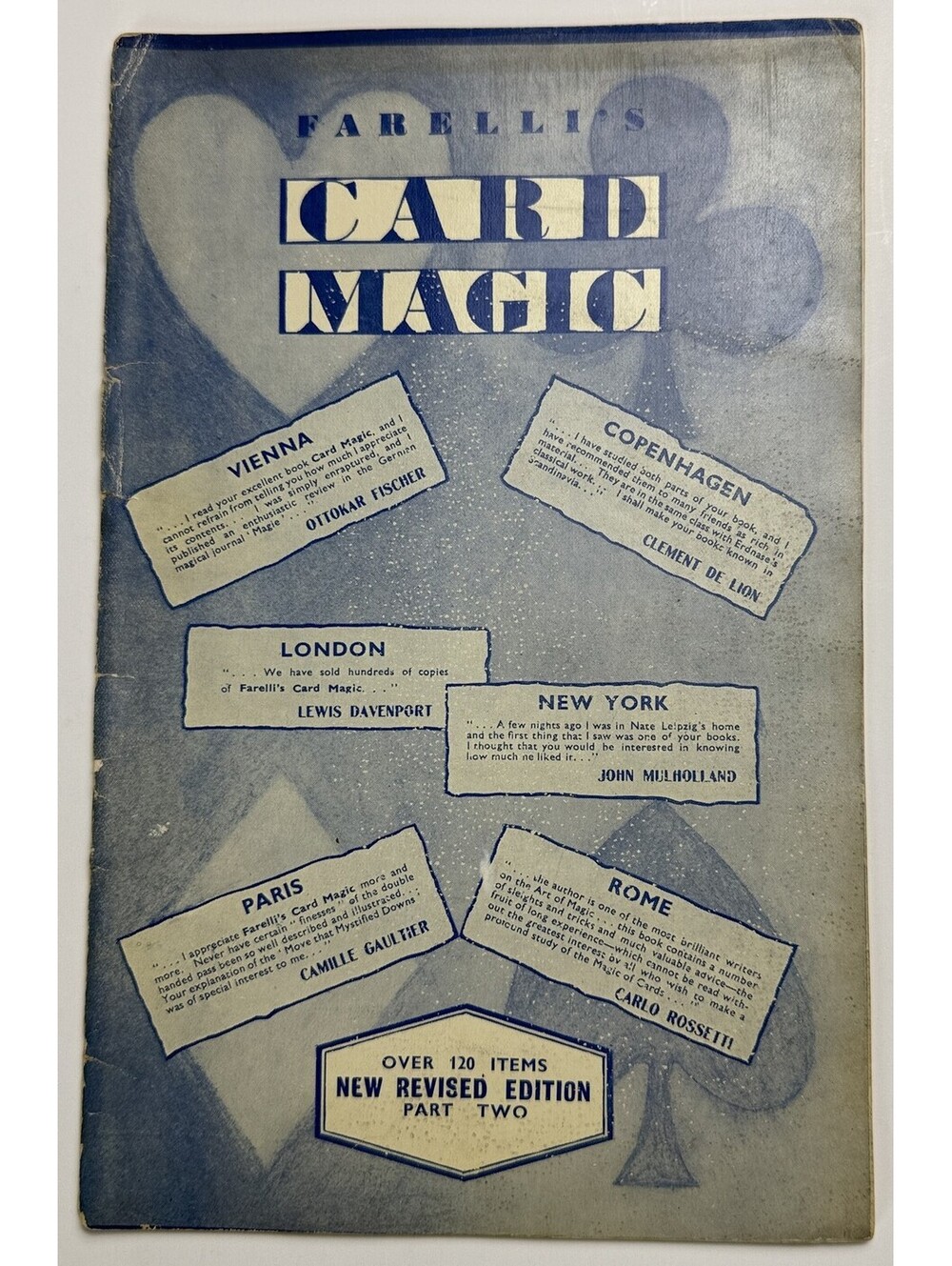 Farelli's Card Magic Farelli Revised Edition Sleight of Hand Non Fiction PB